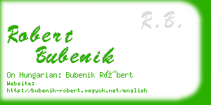 robert bubenik business card